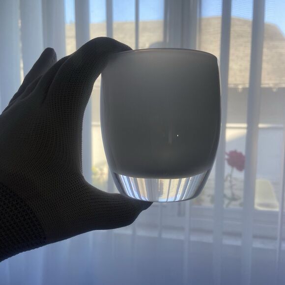 Glassybaby Cherish Votive Candle Holder White Hand Blown Glass Pre Triskelion - Picture 9 of 9